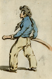Sketch of Sailor with Tiller